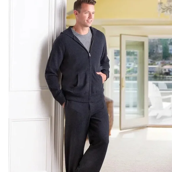 Cashmere The Gentleman's Washable Sweater Hoodie Style Hammacher Schlemmer